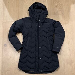 Elegant Columbia Black Hooded Puffer Coat Omni-Heat Infinity